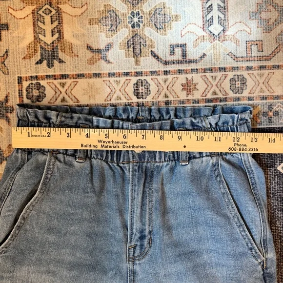 American Eagle High-Waist Straight Leg Paper Bag Denim Jean’s Women’s 4 Short - Picture 11 of 12